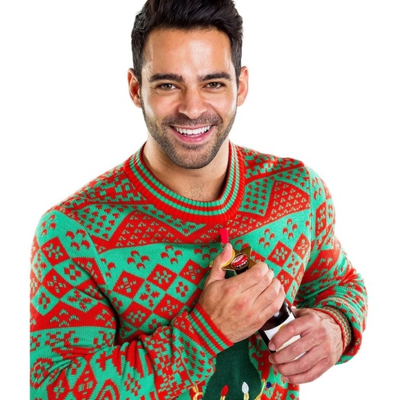 Tipsy Elves Men’s Large Bottle Opener Ugly Christmas Sweater - Picture 5 of 10